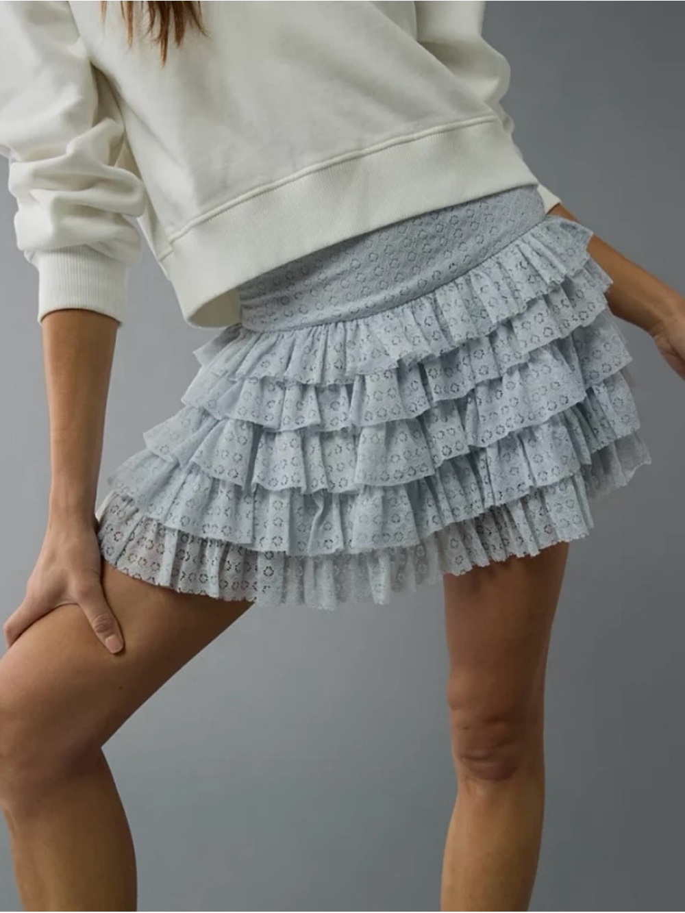 American Eagle High-Waisted Ruffle Mini Skort